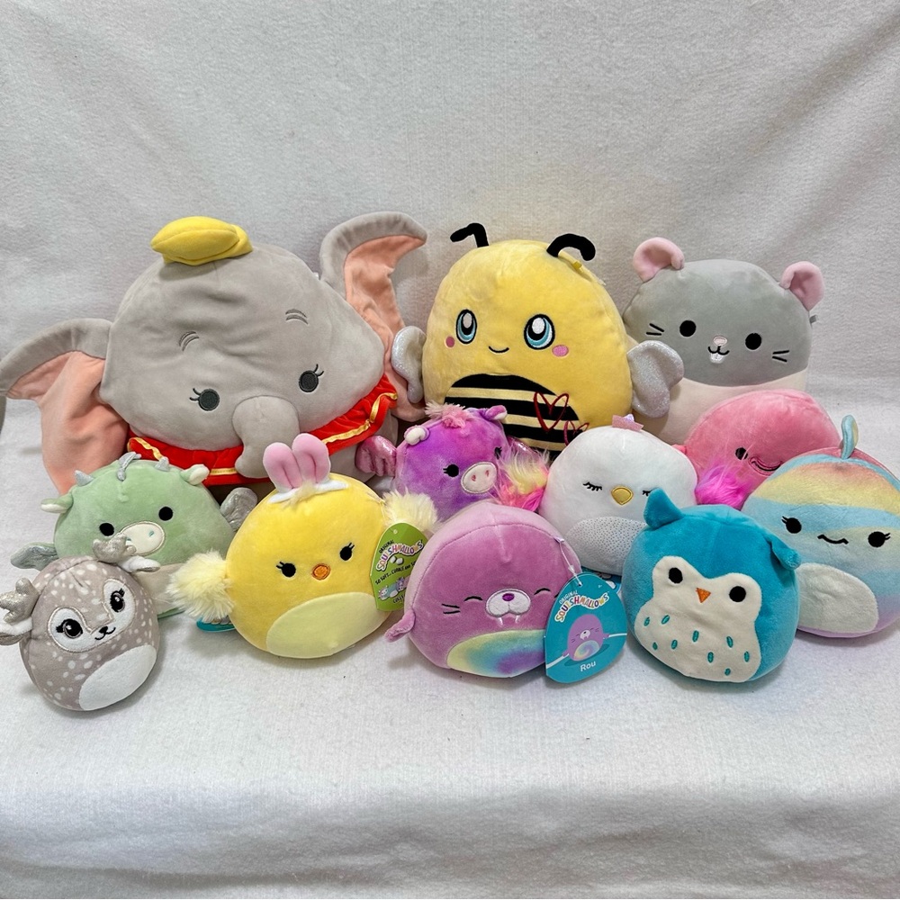 12 Squishmallows Flip-a-Mallows Vee & Sereno; Drew & Courtney; Dumbo, Deer​​ Bee